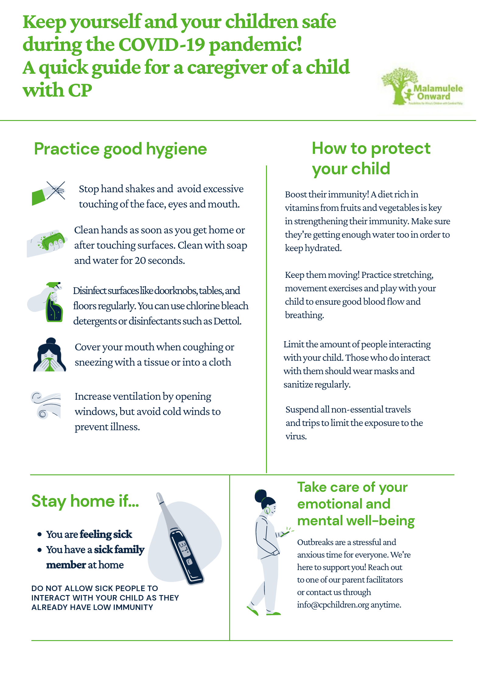 Tips for carers of CP patients during COVID-19